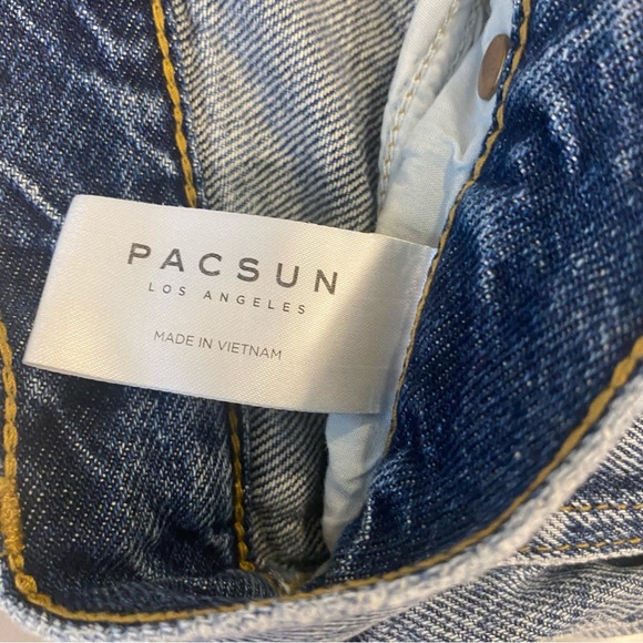 PACSUN Women's High Rise Straight Leg Two 2 Toned Button Fly Denim Jeans Size 26 - Picture 3 of 5